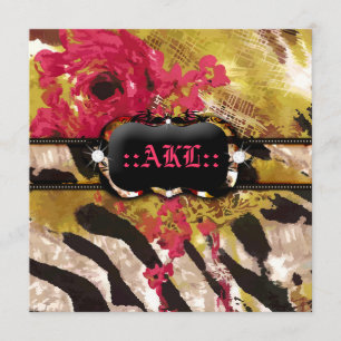 311-Tigress / Zebra Rose Bachelorette Invitation