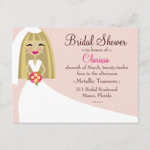 311-TOO CUTIE CLARISSA BRIDE BLONDE INVITATION POSTCARD