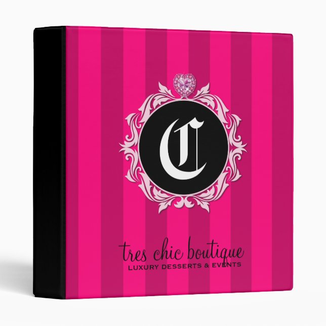311 Tres Chic Pink Stripes Binder (Front/Spine)