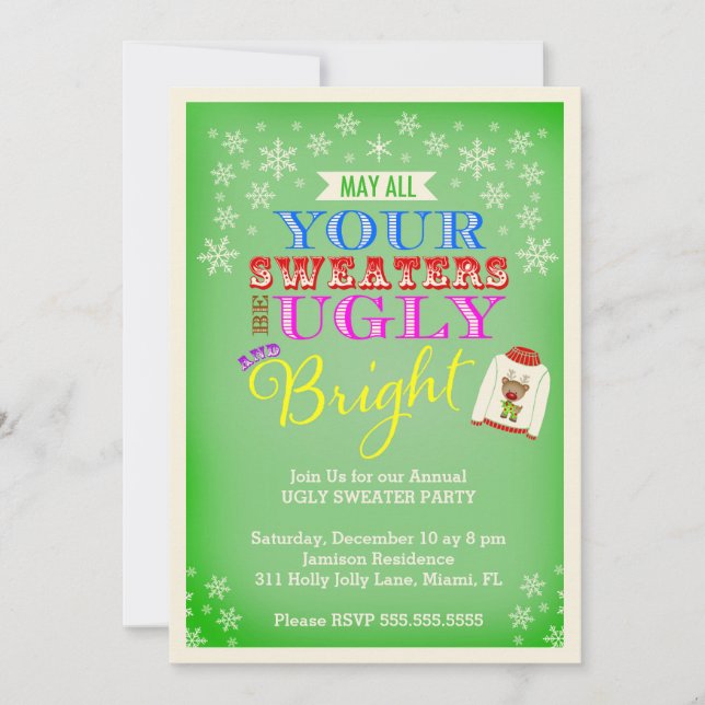 311 Ugly Sweater Party Invitation (Front)
