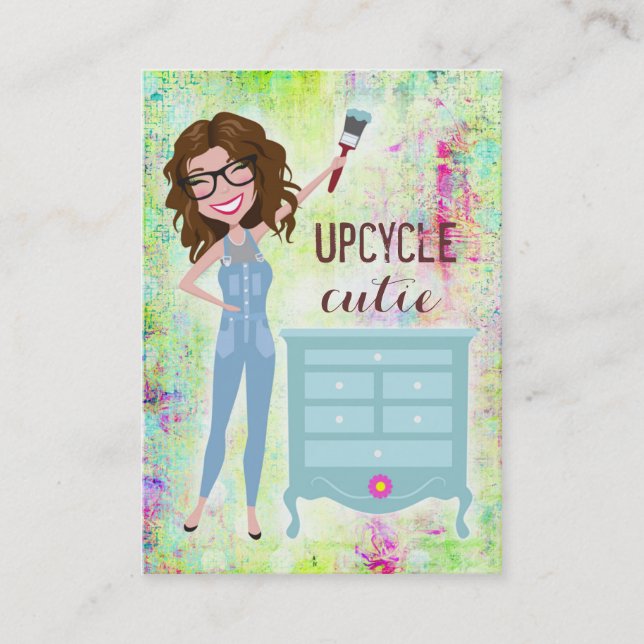 311 Upcycle Cutie Brunette Fuller Figured Business Card (Front)