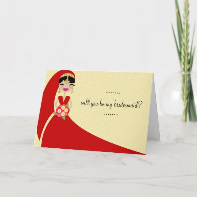 311 UPDO BRIDE Will You Be My Bridesmaid Invitation (Front)