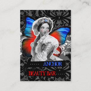 311 Vintage Butterfly Beauty Anchor Red Blue Business Card