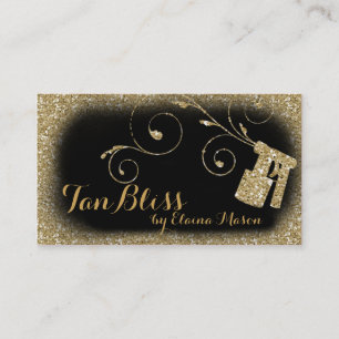 311 Vintage Glam Spray Tan Gold Glitter Black Business Card