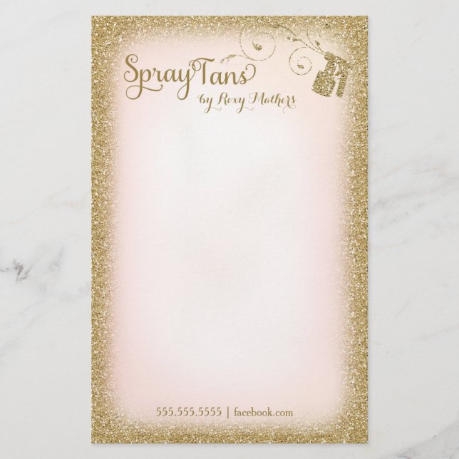311 Vitage Glam Spray Tan Stationery (Front)
