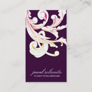 311-Vivid Foliage Flare Eggplant Business Card
