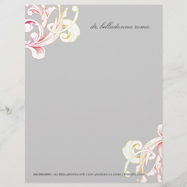 311-Vivid Foliage Grey Flare Letterhead (Front)