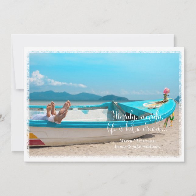 311 White Merrily, Merrily Holiday Photo Card (Front)
