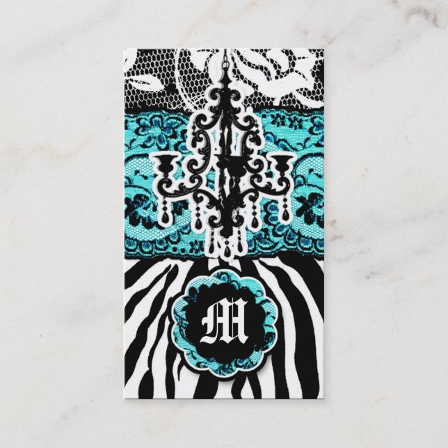 311 Wild Mix n Match Turquoise Blue Business Card (Front)