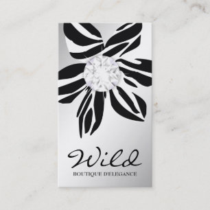 311 Wild Zebra Flower Diamond SS Business Card