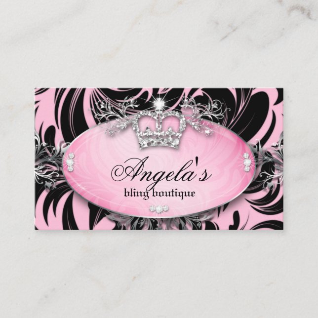 311 Zebra Business Card Jewellery Crown Pink (Front)