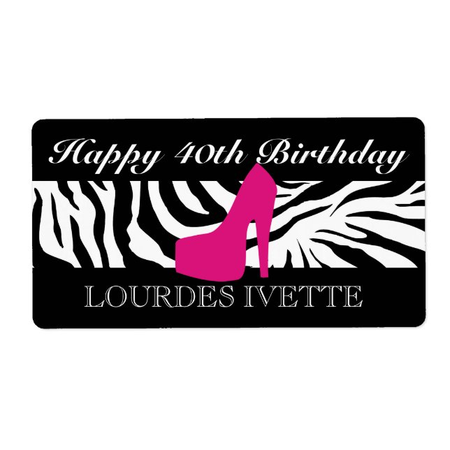 311 Zebra Heel Étiquette rose (Devant)