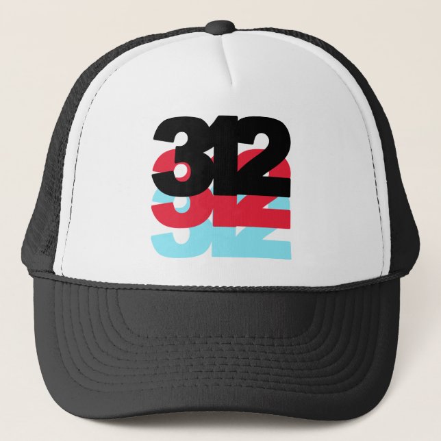 312 Area Code Trucker Hat (Front)