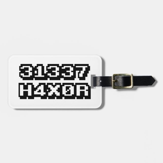 31337 H4X0R LUGGAGE TAG (Front Horizontal)