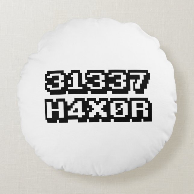 31337 H4X0R ROUND PILLOW (Front)
