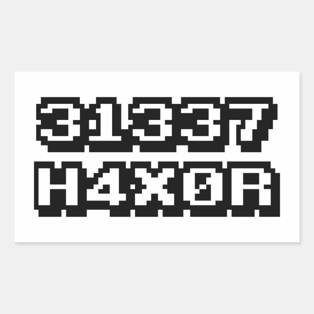 31337 H4X0R STICKER (Front)