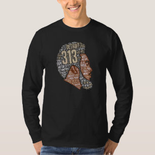 313 Area Code Detroit Black Man Father's Day T-Shirt