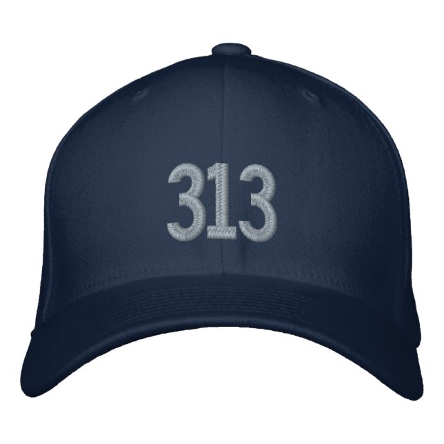 313 Casquette brodé, Casquette de base en laine so (Devant)