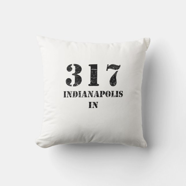 317 Indianapolis IN Throw Pillow (Front)