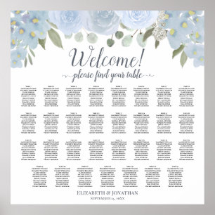 31 Tableau Mariage Plafond bleu Dusty