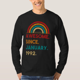 31 Year Old Awesome Since January 1992 31st Birth T-Shirt