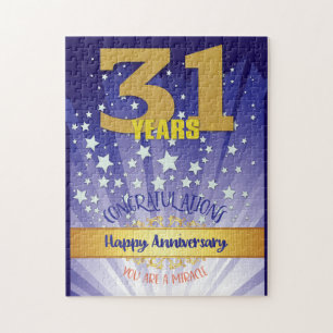 31 Year Recovery Anniversary Bold Numeral Jigsaw Puzzle