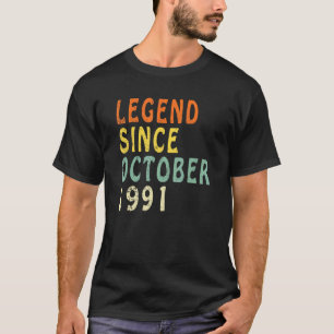 31 Years Old Legend Since October 1991 31st Birth T-Shirt
