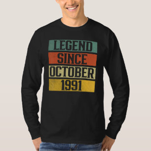 31 Years Old Legend Since October 1991 31st Birth T-Shirt