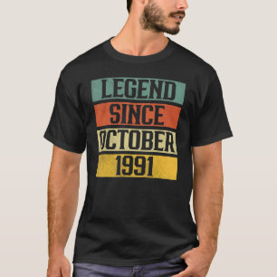 31 Years Old Legend Since October 1991 31st Birth T-Shirt