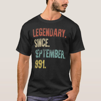 31 Years Old Legend Since September 1991 31th Bir T-Shirt