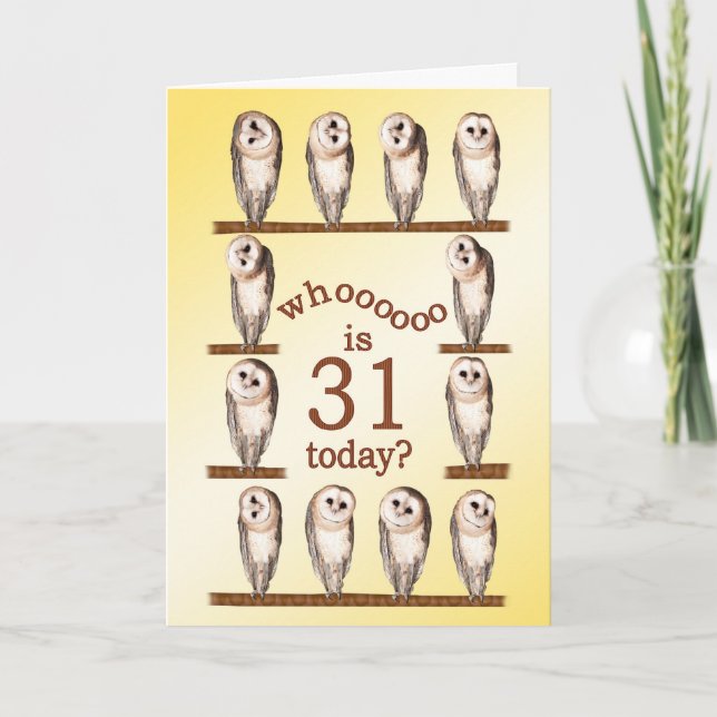 31e anniversaire, Carte Curious owls. (Devant)