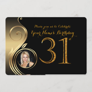 31ème, invitation d'anniversaire, or de parties
