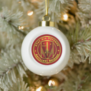 31st Air Defense Artillery Brigade  Ceramic Ball Christmas Ornament