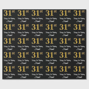 31st Birthday: Elegant Luxurious Faux Gold Look # Wrapping Paper