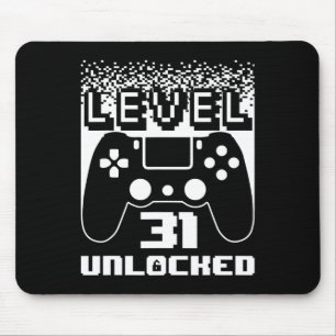 31st Birthday For Men Level 31 Unlocked Gamer 31 Y Mouse Pad