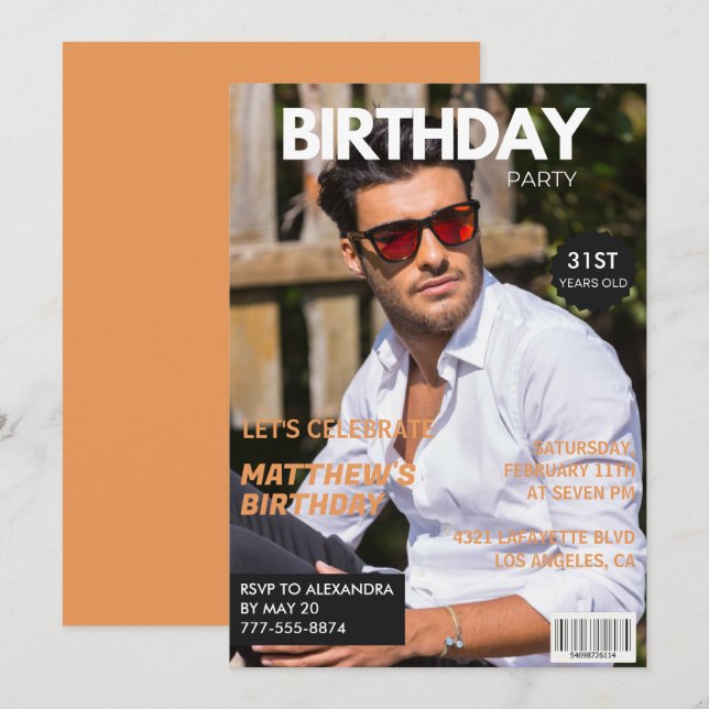 31st birthday invitations for him Magazine Cover (Front/Back)