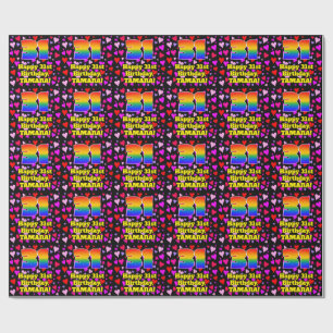 31st Birthday: Loving Hearts Pattern, Rainbow # 31 Wrapping Paper