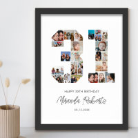 31st Birthday Number 31 Custom Photo Collage