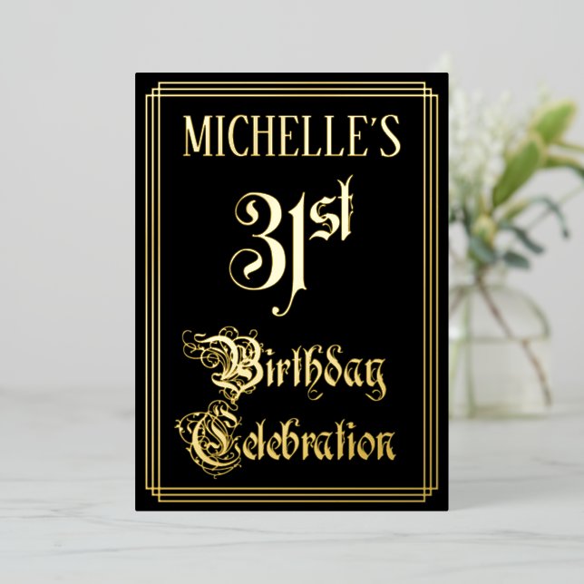 31st Birthday Party — Fancy Script & Custom Name (Standing Front)