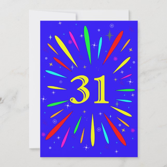 31st Birthday Party Invitation Explosion  (Front)