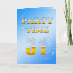 31st birthday party invitation with lots of beer