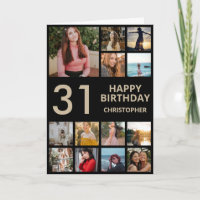 31st Birthday Photo Collage 13 Photos Black & Gold