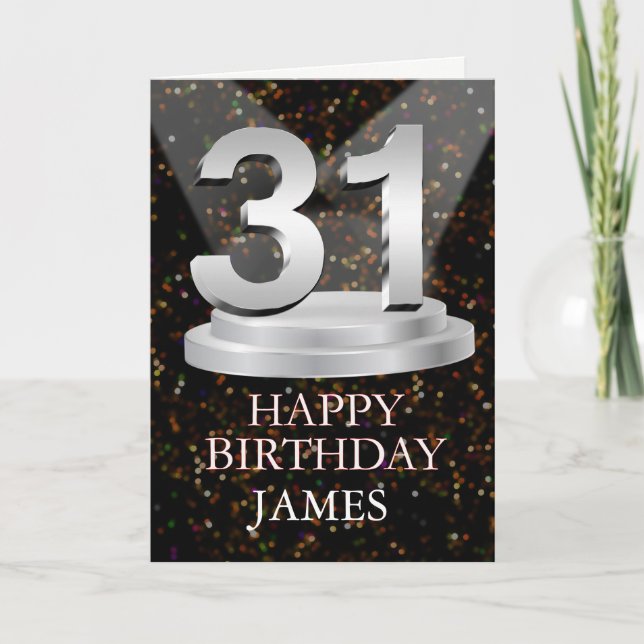 31st Birthday Spotlights Add A Name Card (Front)