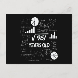 31st Birthday Square Root Math 31 Years Old Bday Postcard