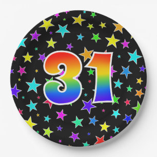 31st Event: Bold, Fun, Colourful Rainbow 31 Paper Plate