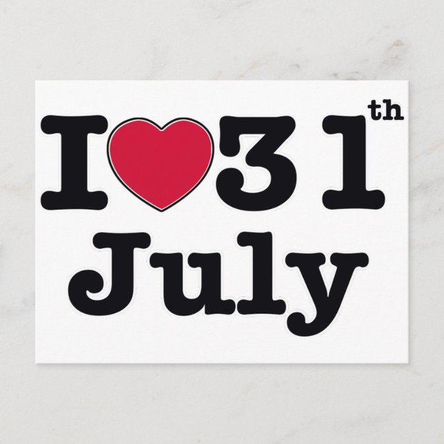 31st  july my day of birthday postcard (Front)