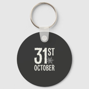 31st October Halloween Spider Web Design Keychain