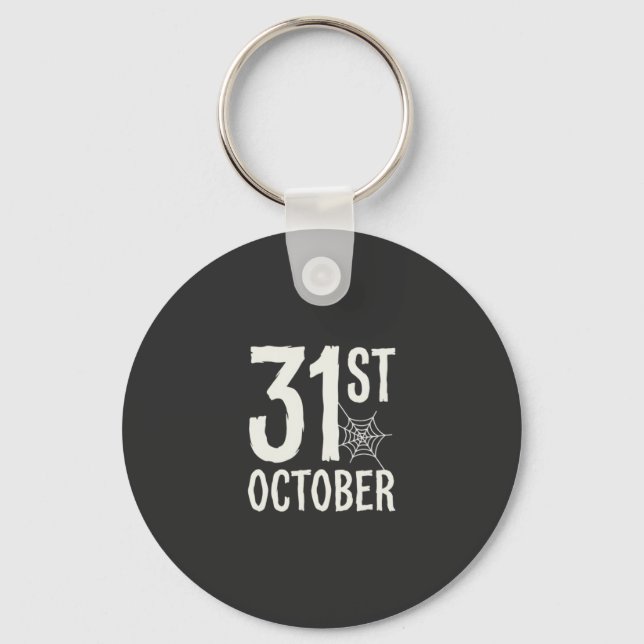 31st October Halloween Spider Web Design Keychain (Front)