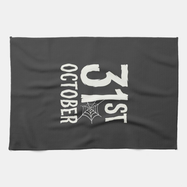 31st October Halloween Spider Web Design Kitchen Towel (Horizontal)