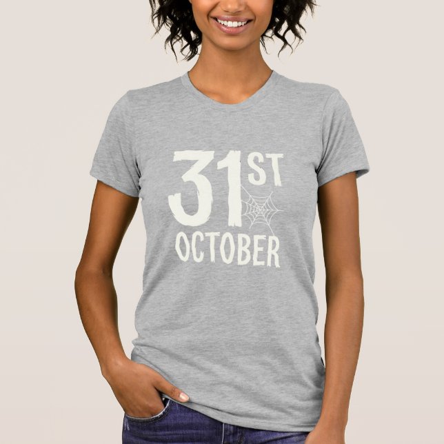 31st October Halloween Spider Web Design T-Shirt (Front)